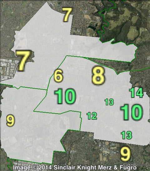 Greens primary votes in Bundoora at the 2010 Victorian state election.