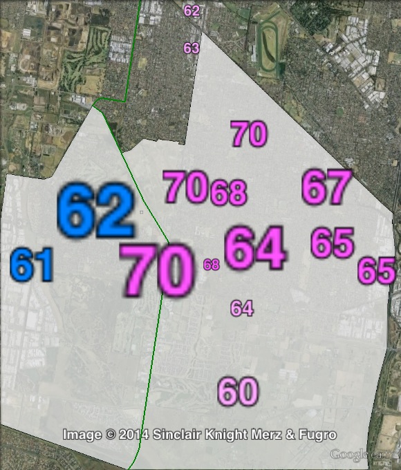 Two-party-preferred votes in Keysborough at the 2010 Victorian state election.