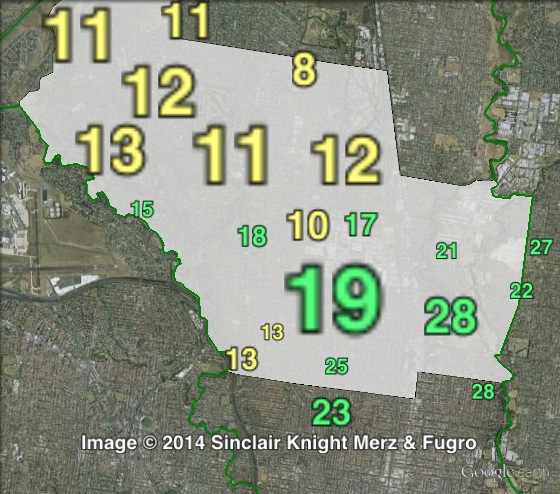 Greens primary votes in Pascoe Vale at the 2010 Victorian state election.