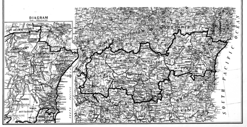 Werriwa boundaries, 1922 redistribution. Click to enlarge.
