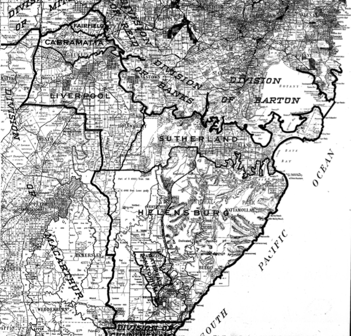 Werriwa boundaries, 1948 redistribution. Click to enlarge.