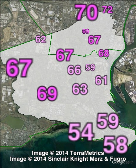 Two-party-preferred votes in Williamstown at the 2010 Victorian state election.