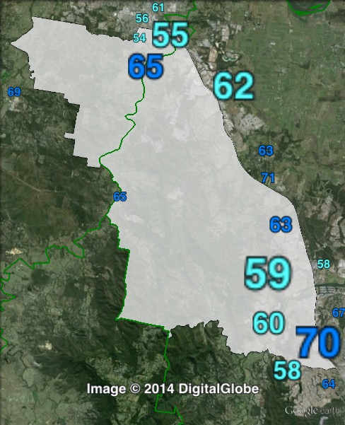 Estimated two-party-preferred votes in Albert at the 2012 Queensland state election.