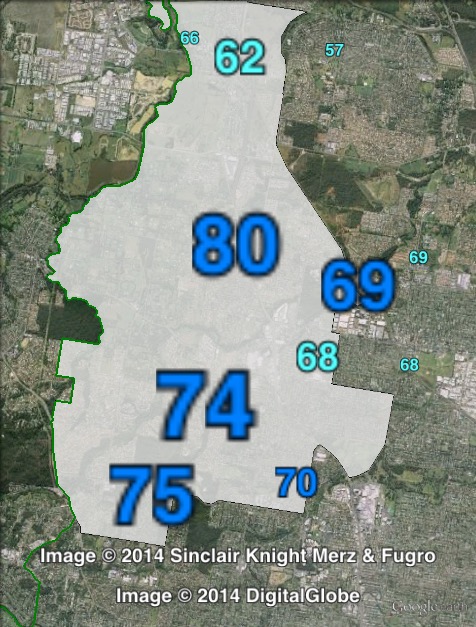 Estimated two-party-preferred votes in Aspley at the 2012 Queensland state election.