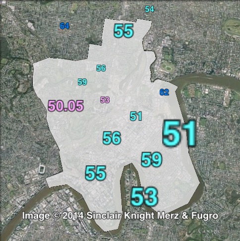 Estimated two-party-preferred votes in Brisbane Central at the 2012 Queensland state election.