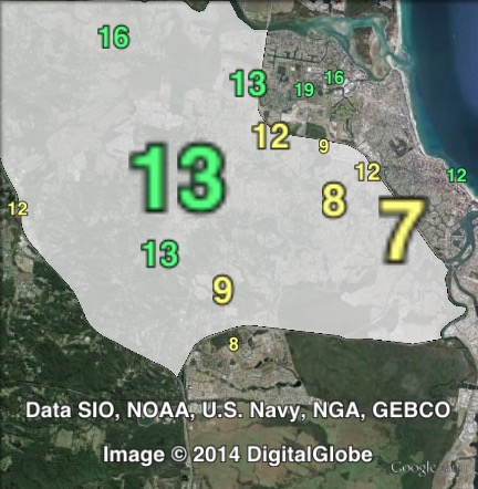 Greens primary votes in Buderim at the 2012 Queensland state election.