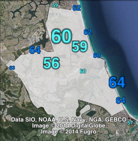 Estimated two-party-preferred votes in Burleigh at the 2012 Queensland state election.