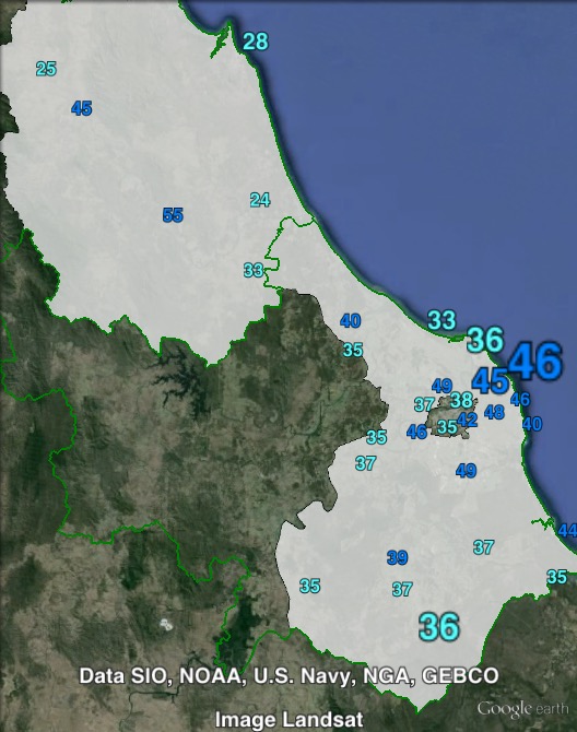 Liberal National primary votes in Burnett at the 2012 Queensland state election.