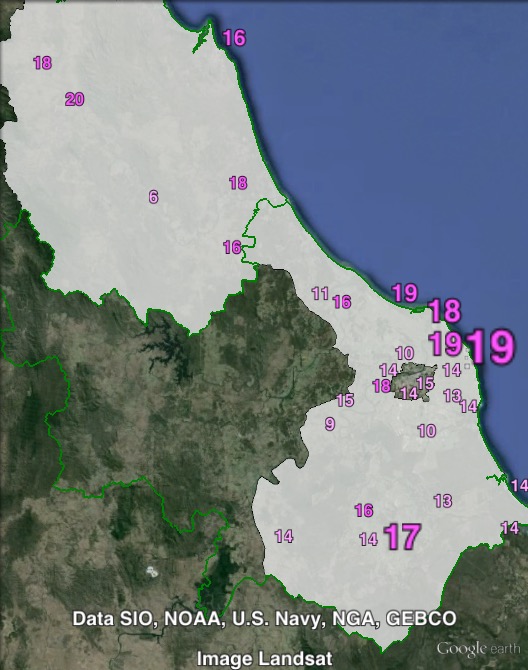 Labor primary votes in Burnett at the 2012 Queensland state election.