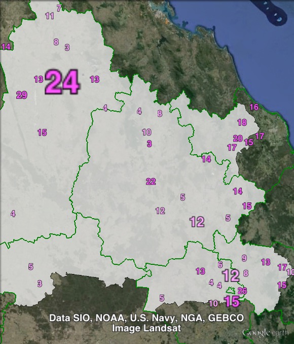 Labor primary votes in Callide at the 2012 Queensland state election.