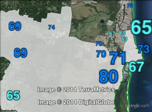 Estimated two-party-preferred votes in Caloundra at the 2012 Queensland state election.