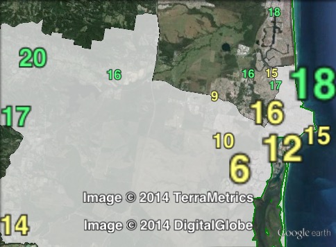 Greens primary votes in Caloundra at the 2012 Queensland state election.