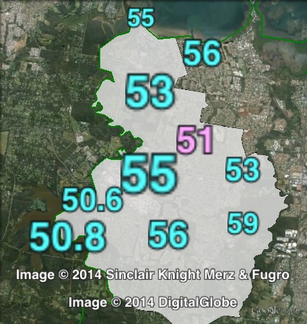Estimated two-party-preferred votes in Capalaba at the 2012 Queensland state election.
