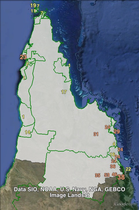 Katter's Australian Party primary votes in Cook at the 2012 Queensland state election.