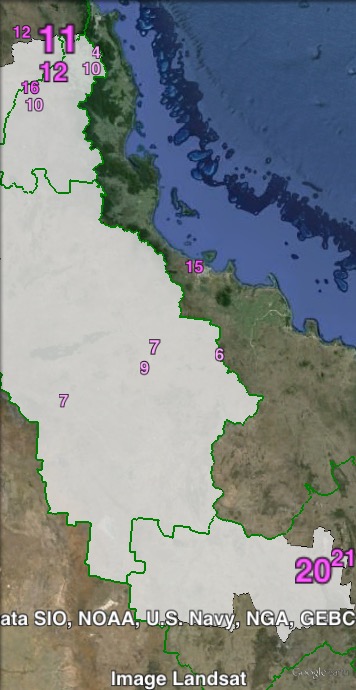 Labor primary votes in Dalrymple at the 2012 Queensland state election.