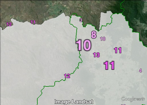 Labor primary votes in northern parts of Dalrymple at the 2012 Queensland state election.