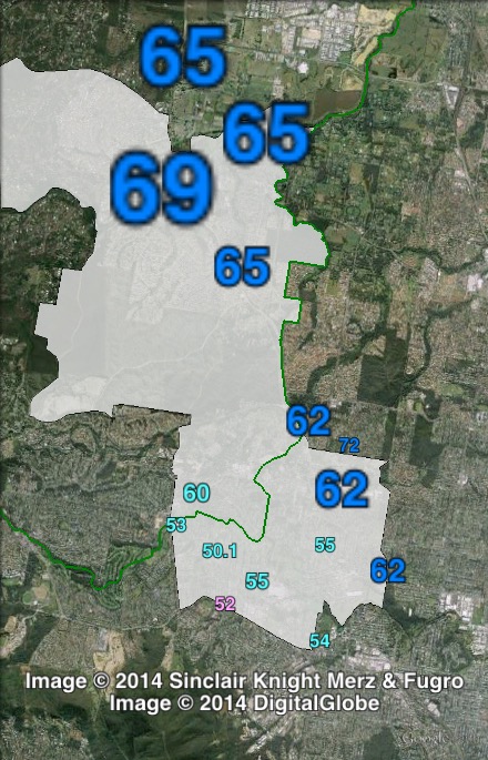 Estimated two-party-preferred votes in Everton at the 2012 Queensland state election.