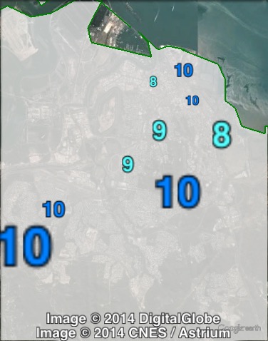 Liberal National primary votes in the Gladstone urban area at the 2012 Queensland state election.