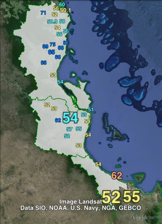 Estimated two-candidate-preferred votes in Hinchinbrook at the 2012 Queensland state election.