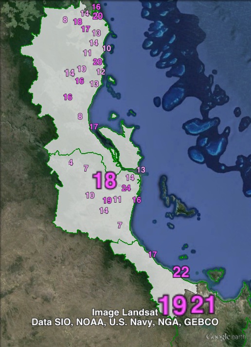 Labor primary votes in Hinchinbrook at the 2012 Queensland state election.