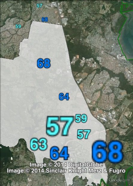 Estimated two-party-preferred votes in Kallangur at the 2012 Queensland state election.