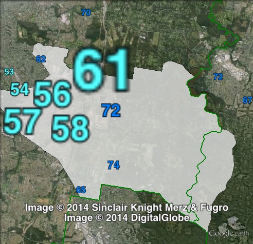 Estimated two-party-preferred votes in Mansfield at the 2012 Queensland state election.