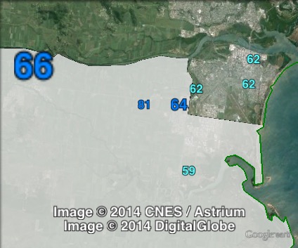 Estimated two-party-preferred votes in the Mackay part of Mirani at the 2012 Queensland state election.