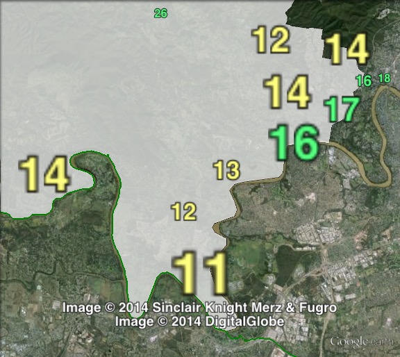 Greens primary votes in Moggill at the 2012 Queensland state election.