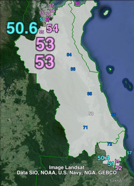 Estimated two-party-preferred votes in Mulgrave at the 2012 Queensland state election.