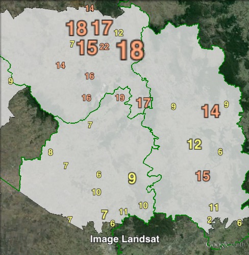 Primary votes for independent candidate John Dalton in Nanango at the 2012 Queensland state election.