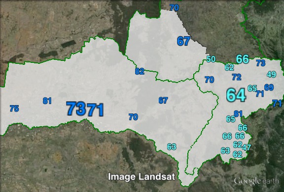 Liberal National primary votes in Southern Downs at the 2012 Queensland state election.