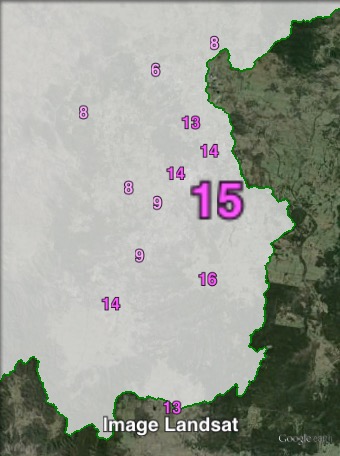 Labor primary votes in southern parts of Southern Downs at the 2012 Queensland state election.