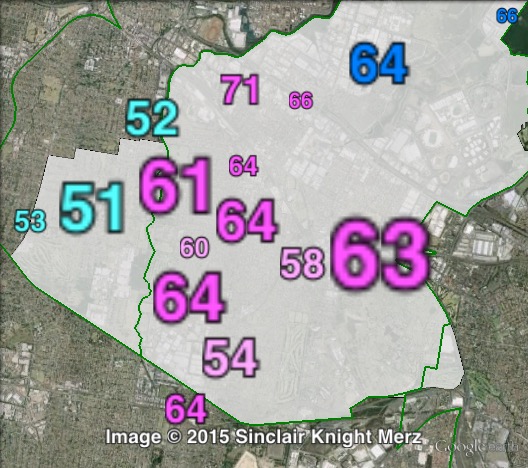 Two-party-preferred votes in Auburn at the 2011 NSW state election.