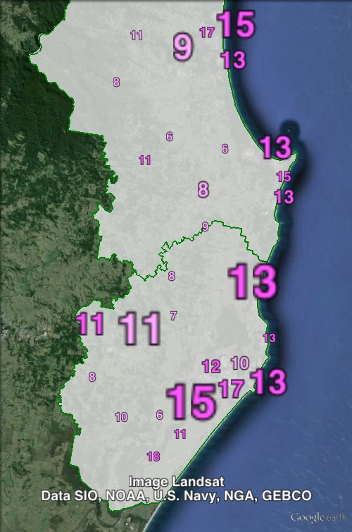 Labor primary votes in Ballina at the 2011 NSW state election.