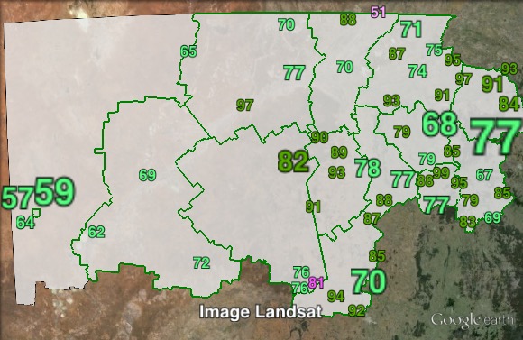 Two-party-preferred votes in Barwon at the 2011 NSW state election.