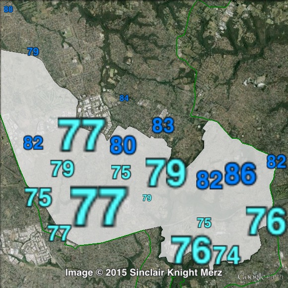 Two-party-preferred votes in Baulkham Hills at the 2011 NSW state election.