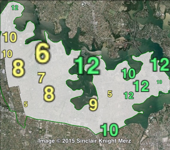 Greens primary votes in Drummoyne at the 2011 NSW state election.