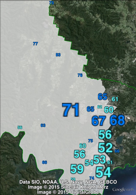 Two-party-preferred votes in Gosford at the 2011 NSW state election.