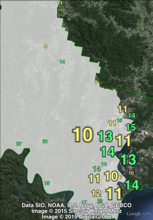 Greens primary votes in Gosford at the 2011 NSW state election.