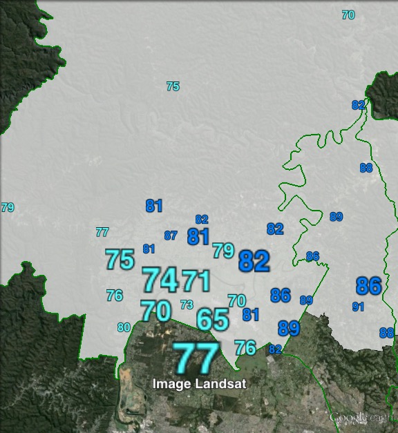 Two-party-preferred votes in Hawkesbury at the 2011 NSW state election.