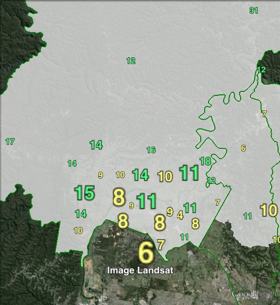 Greens primary votes in Hawkesbury at the 2011 NSW state election.