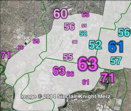 Two-party-preferred votes in Heffron at the 2011 NSW state election.