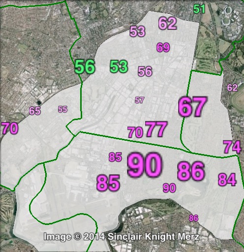 Two-candidate-preferred votes at the 2012 Heffron by-election.