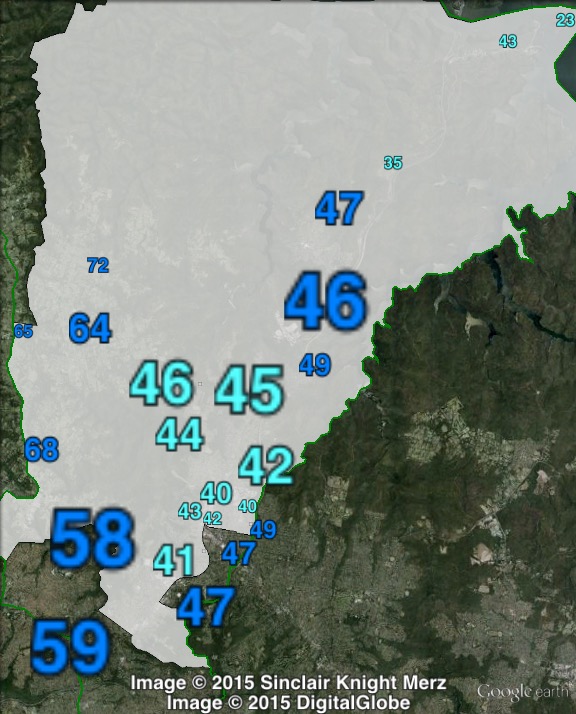 Liberal primary votes in Hornsby at the 2011 NSW state election.