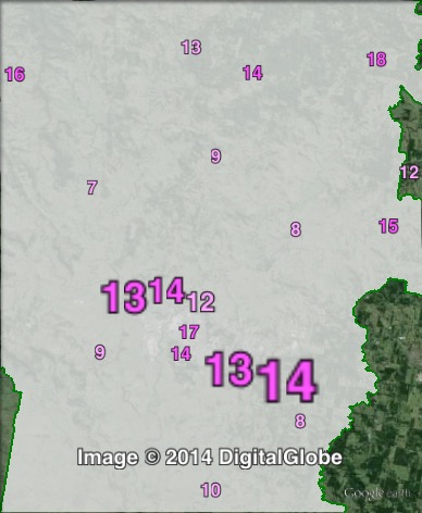 Labor primary votes in the area surrounding the town of Lismore at the 2011 NSW state election.