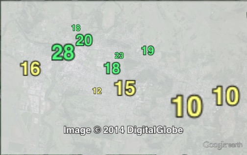 Greens primary votes in the town of Lismore at the 2011 NSW state election.