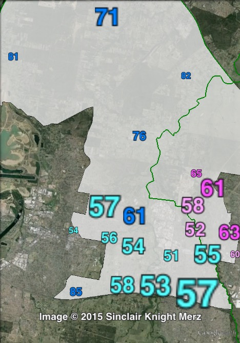 Two-party-preferred votes in Londonderry at the 2011 NSW state election.