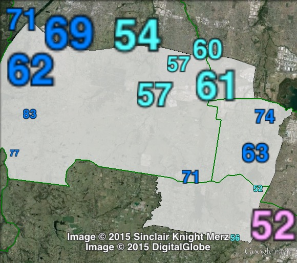 Two-party-preferred votes in Mulgoa at the 2011 NSW state election.