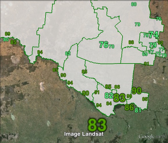 Two-party-preferred votes in Murray at the 2011 NSW state election.