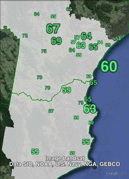 Nationals primary votes in Myall Lakes at the 2011 NSW state election.